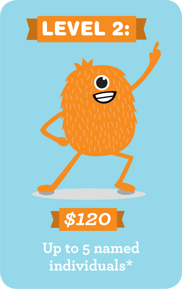 Level 2: $120 Up to 5 named individuals