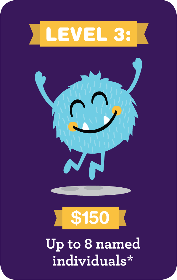 Level 3: $150 Up to 8 named individuals*